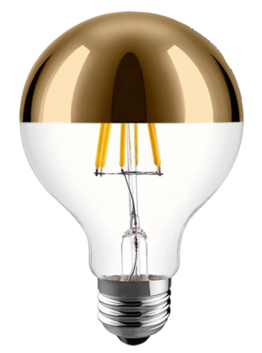 LED bulb 80mm gold mirror 6W